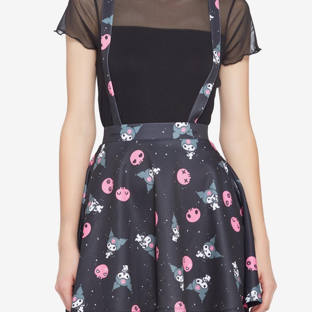 Kuromi Hot Topic Black Skirt With Suspenders